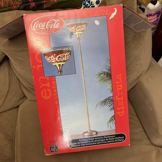 Coca Cola Tiffany Style Acrylic Torchiere Floor Lamp