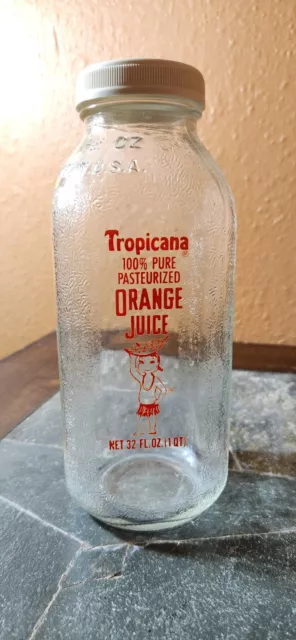 Vintage Kraft Orange Juice Clear Glass Jar Bottle Half Gallon Embossed  Bottle