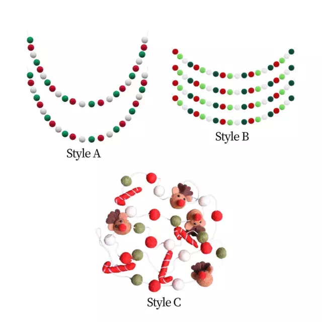 Guirlande de boules en feutre de laine, pompons colorés en laine, pompons en