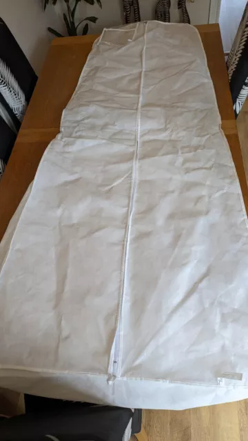 Abito da sposa lungo borsa da trasporto cerniera crema e velo copertura tascabile