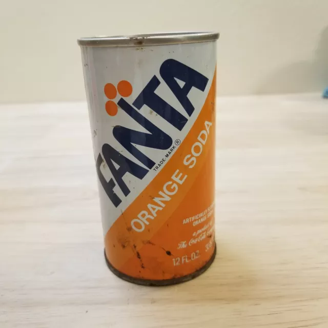 Vintage Fanta Orange Soda Pull Tab Steel Can, West Virginia Tax Paid Can