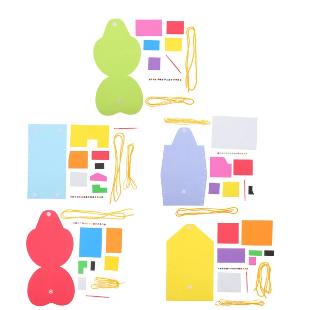 5 set kit da cucire per bambini kit di feltro cartoni animati borsa a portafoglio