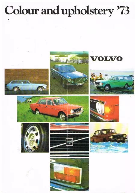 Volvo 144 145 164 164E 1800Es Paint Colours & Upholstery 1973 Factory Brochure