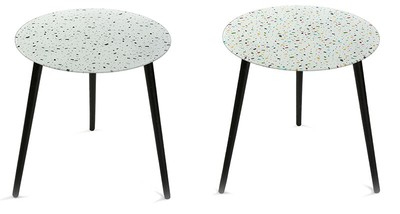Base bianca fantasia in nero/grigo Vetrineinrete® Tavolino basso da salotto con riapiano in vetro tavolo da soggiorno vari colori 