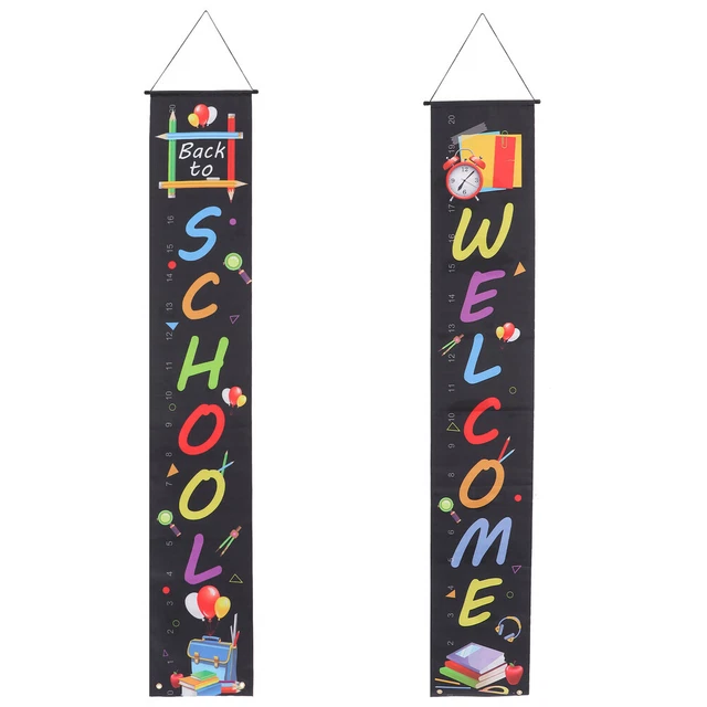 Benvenuti indietro allo striscione porta della scuola lo scudo tessuto Oxford