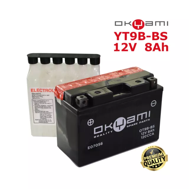 Batteria Okyami Yt9B-Bs 8Ah For Yamaha Xp T Max Tmax 500 2001 2003 2004 Con