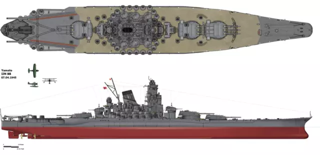 Battleship Yamato Ship World War 2 WWII Japan Japanese Diagram Poster Art Print