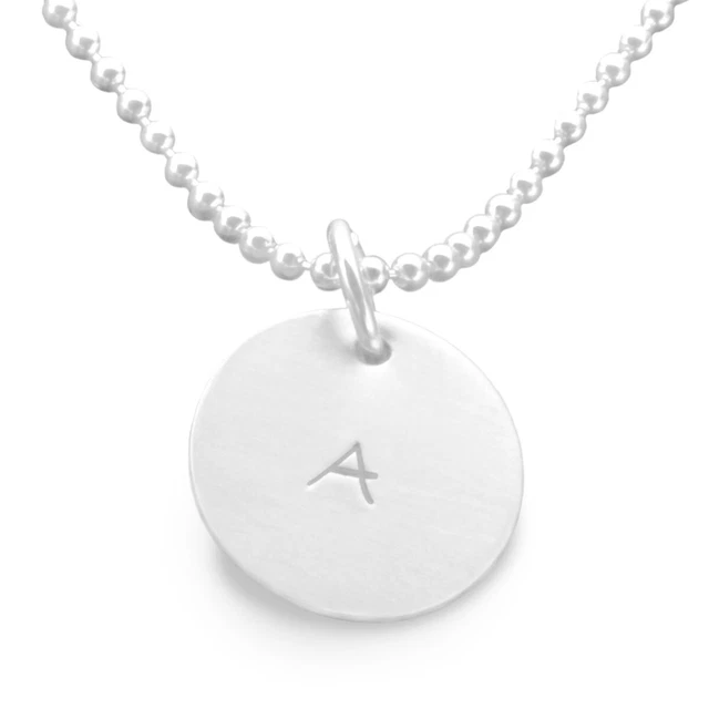 Namenskette Frauen Gravur INITIAL Silber Kette Anhänger Initiale personalisiert