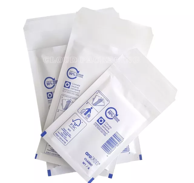 Arofol Genuine White Bubble Padded Envelopes Mailers Bags *All Sizes / Qty's*