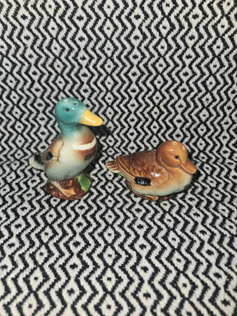 Vintage West Germany Wild Ducks Salt and Pepper Shakers Mallard