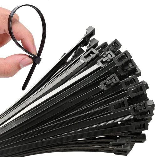 100 Pack Releasable Reusable Zip Ties Nylon Cable Heavy Duty Wire Self Locking