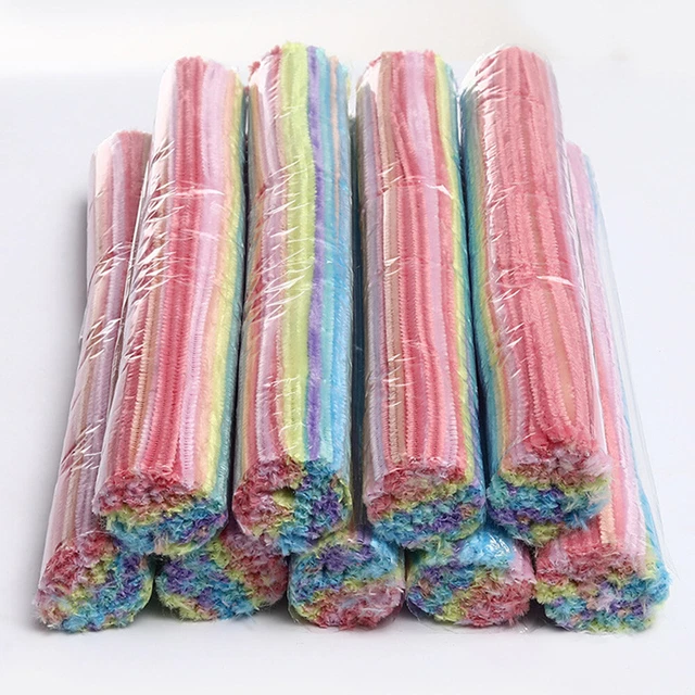 100 piezas limpiadores de tuberías artesanales limpiadores de tuberías de alambre peludo con correa para juguetes divertidos artesanía