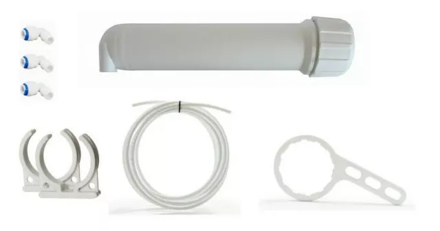 Reverse Osmosis membrane housing kit with fittings and spanner