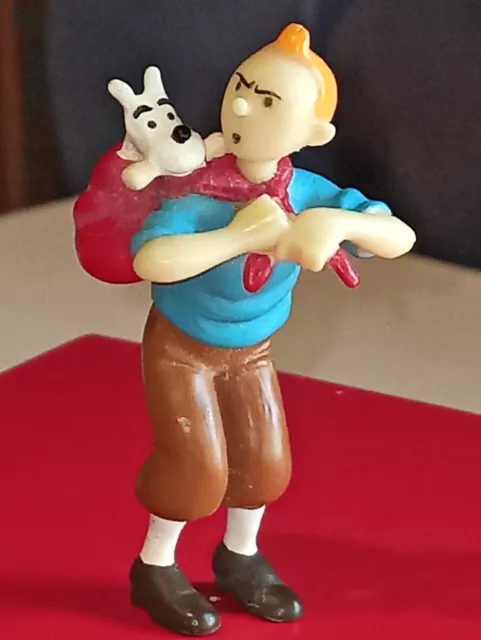 Figurine Pvc Moulinsart Tintin Kuifje Herge Avec Milou Dans Le Sac À Dos