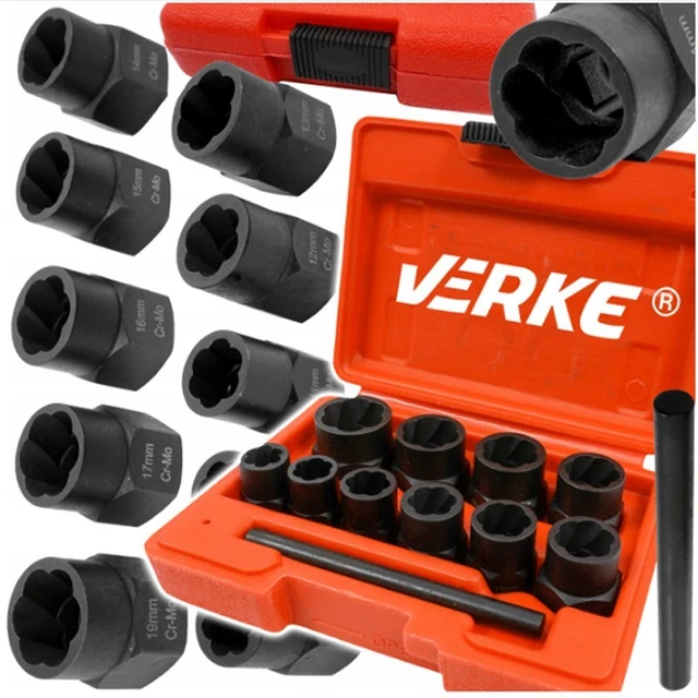 Set Di 11 Bussole Per Estrattori Per Bulloni E Dadi Da 9-19 Mm Con - Foto 9