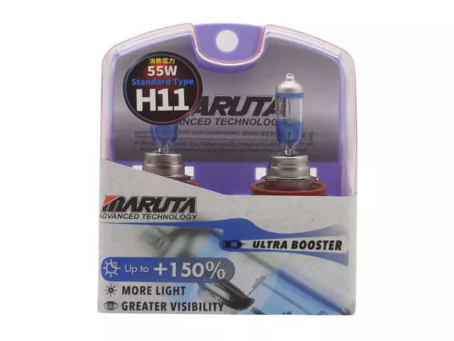 MARUTA ULTRA BOOSTER H11 55W +150% Helligkeit, Halogenlampe für Scheinwerfer,