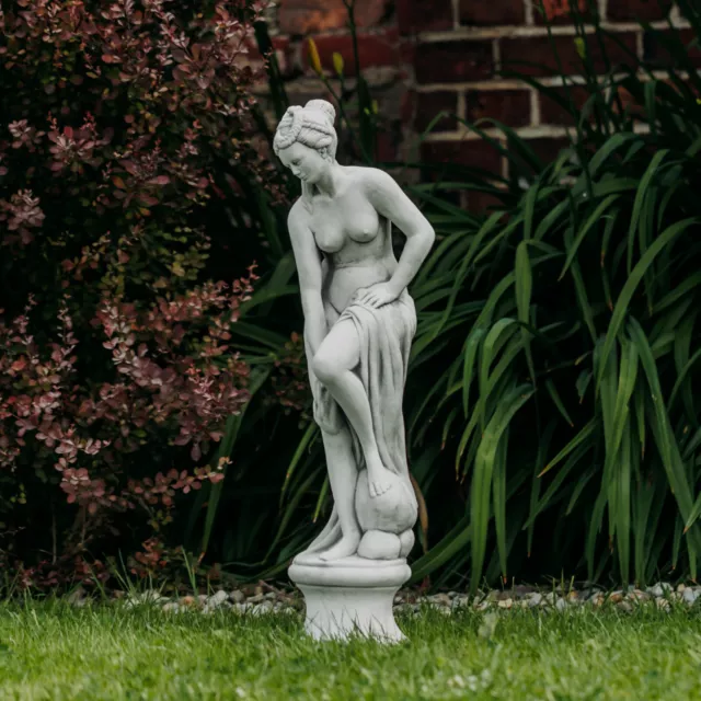 Sculpture en Pierre Statue Venus Dans Bain Sur Podium fonte de Résistant au Gel