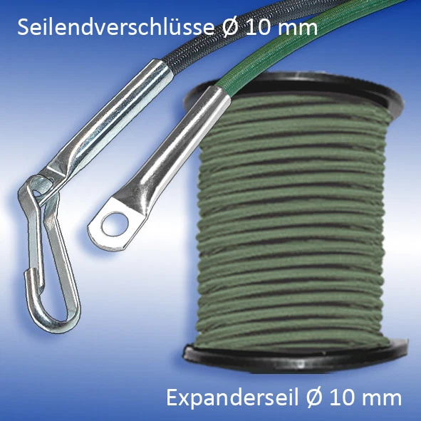 Cordon D'Extension Ø 10 MM Vert Olive Câble Corde en Caoutchouc pour Remorque