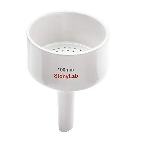 StonyLab Porcelain Buchner Funnel 100mm, Porcelain Buchner Filter Funnel OD 10cm