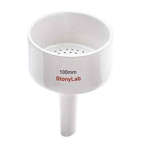 StonyLab Porcelain Buchner Funnel 100mm, Porcelain Buchner Filter Funnel OD 10cm