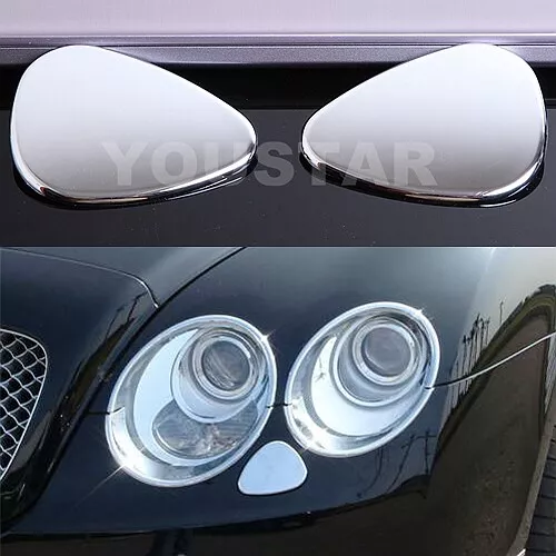 UK STOCK 2 CHROME Headlight Washer Covers BENTLEY Continental GT GTC FLYING SPUR