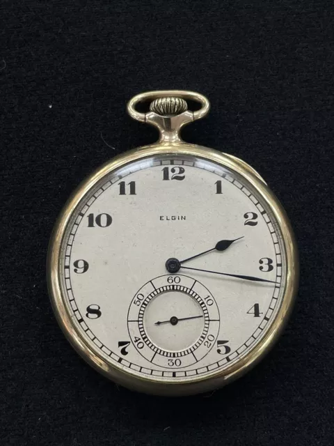 Vintage Elgin Natl Co. 17 Jewels Warranted 20 Years Gold Filled Pocket Watch