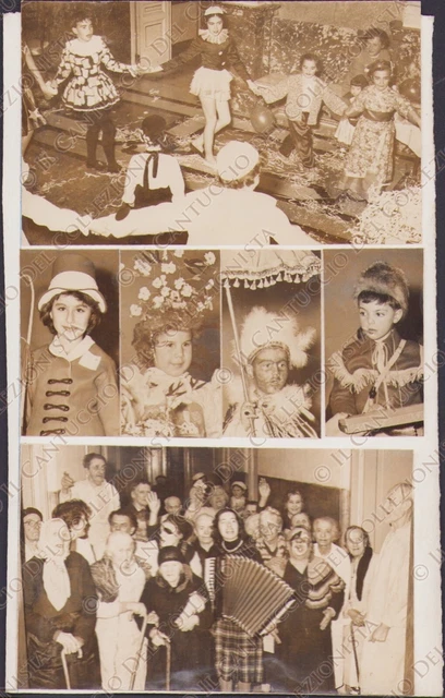 1959 TRIESTE Carnevale Festa in maschera bambini costumi Collage 6 Fotografie