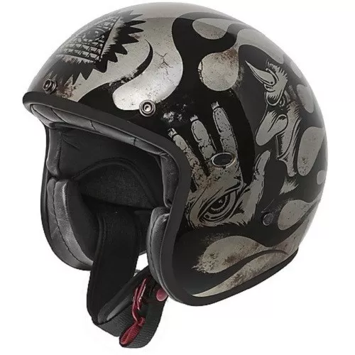 Casco Helmet Jet In Fibra Le Petit Classic Evo Bd Titanium Lucido Premier Tg Xs