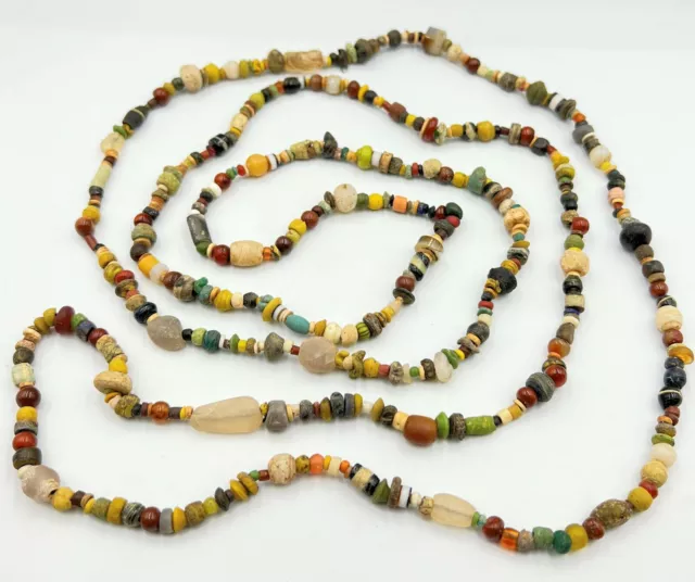 Ancient Jewelry Trade Antiquities Greek Roman Glass Agate Faience Old Beads Lot