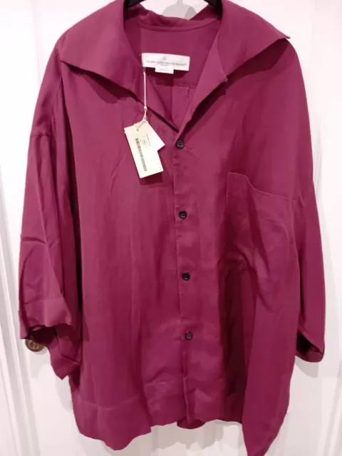 Golden Goose Deluxe Shirt LILLIA in Wine One Size Small Bnwt Linen/viscose Italy