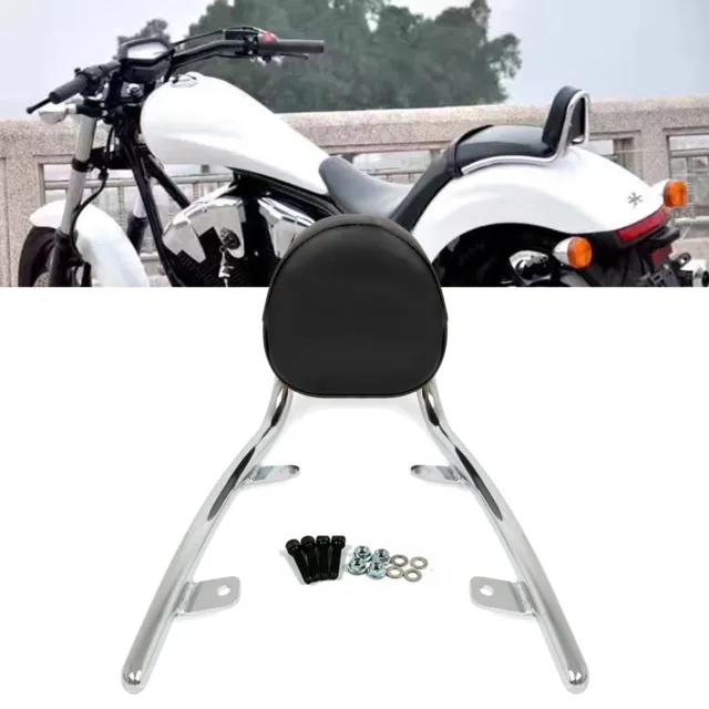 For Honda Fury VT1300CX 2010-2019 Passenger Backrest Black Rear Sissy Bar Chrome