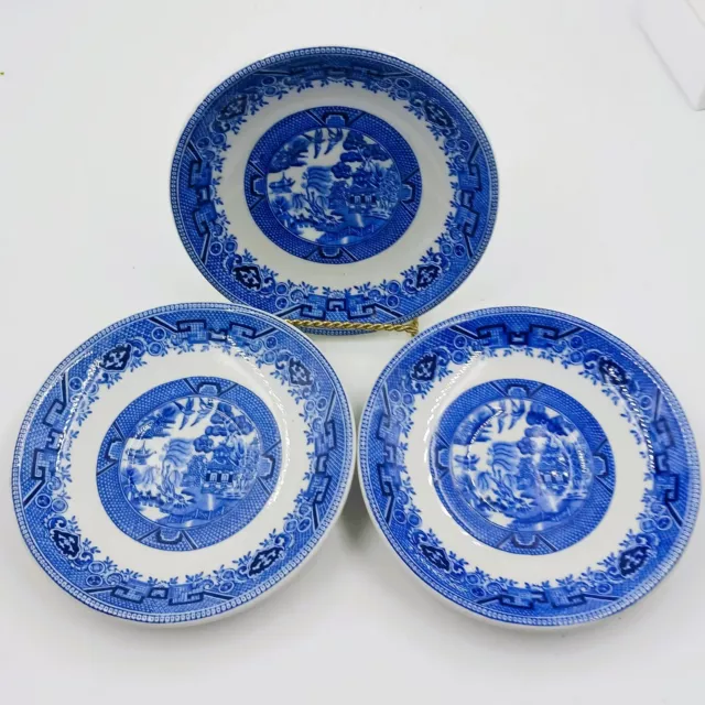Set of 3 Shenango China Restaurant Ware Blue Willow Saucers