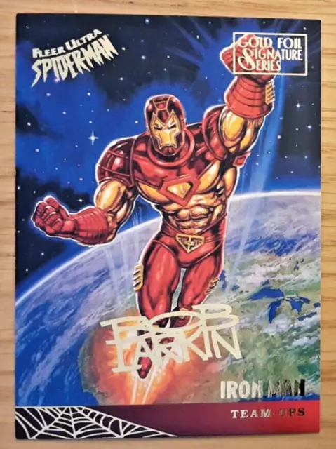 Fleer Ultra 95 Marvel Spider-Man Gold Signaturkarte 121 Iron Man