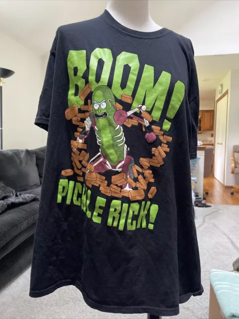 Rick And Morty Black  Boom Pickle Rick Short Sleeve T Shirt Size XL Free Shippin