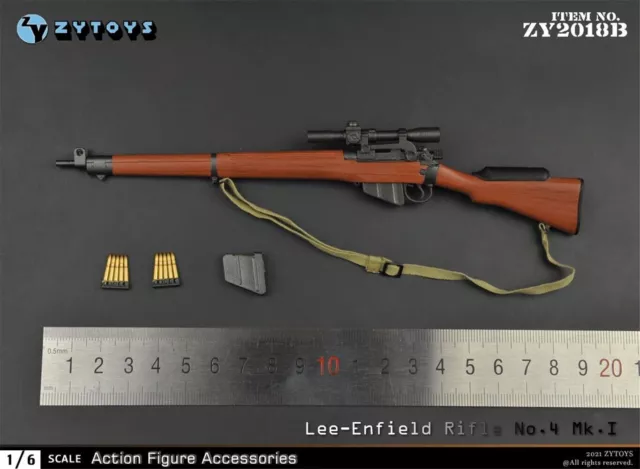 ZY2018B 1:6 WWII British Army Rifle NO4MKI Weapon For 12" Male Action Figure Toy