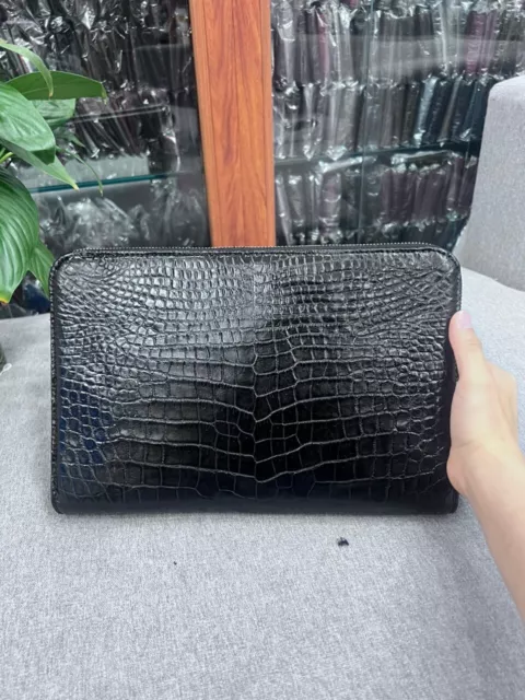 Handmade wallet Clutch Crocodile/ Alligator BELLY Leather Skin, Alligator bag