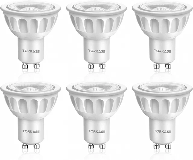 GU10 LED Bulbs, Warm White 2700K, 50W Halogen Equivalent, 6 Count (Pack of 1)