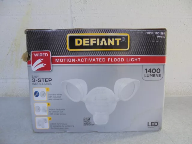 Defiant MaxDetect 240-Degree White Motion Activated Outdoor 2-Head Flood Light