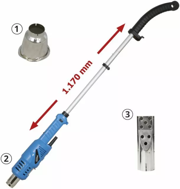 Güde Unkrautvernichter UVH 2000-600 Heißluftgebläse Set Abflammgerät 3in1