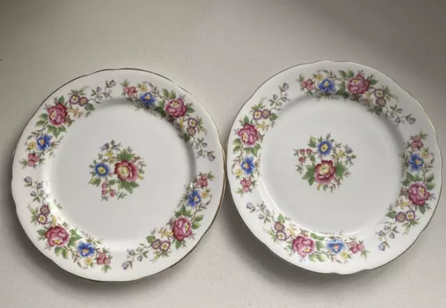 Pair vintage Royal Stafford  China 'Rochester' Side Plates 21 Cm  8.25  inc