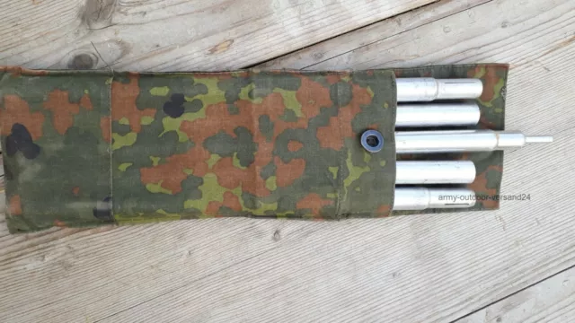 4 + 1 mit Spitze Original Bundeswehr Zelt Stangen ALU MIT TASCHE Aluminium Army