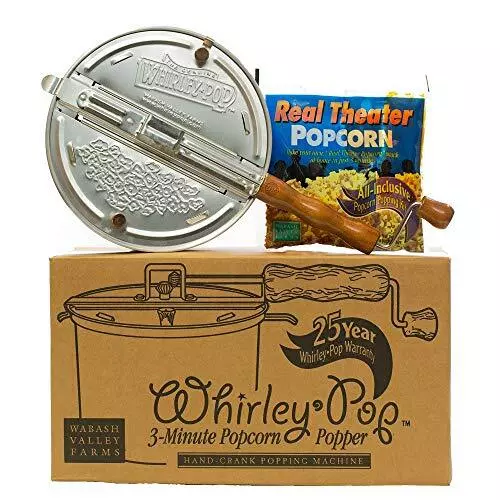 Whirley-Pop Popcorn Popper Kit - Metal Gear - Silver - 1 Real Theater All Inclus