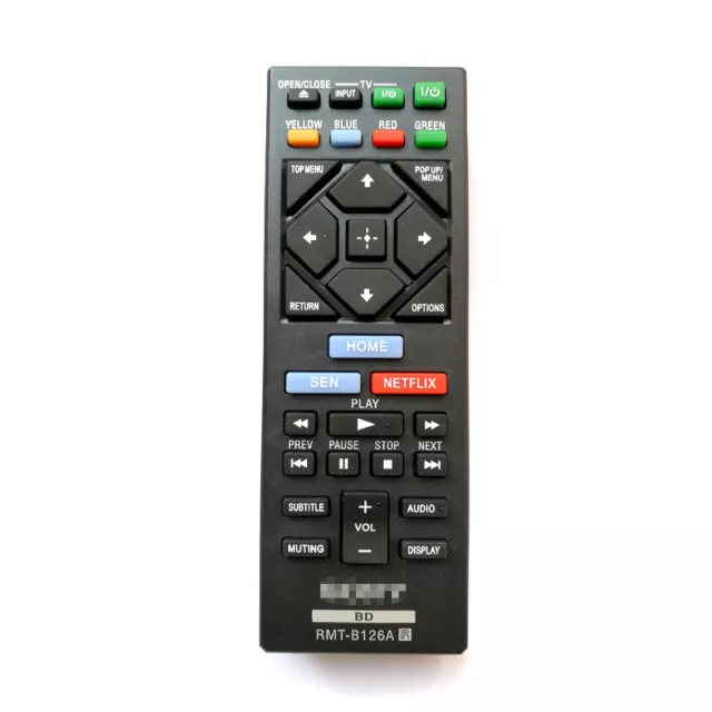 New Replace For Sony RMT-B126A Blu-Ray DVD Player BD Remote Control BDPBX120