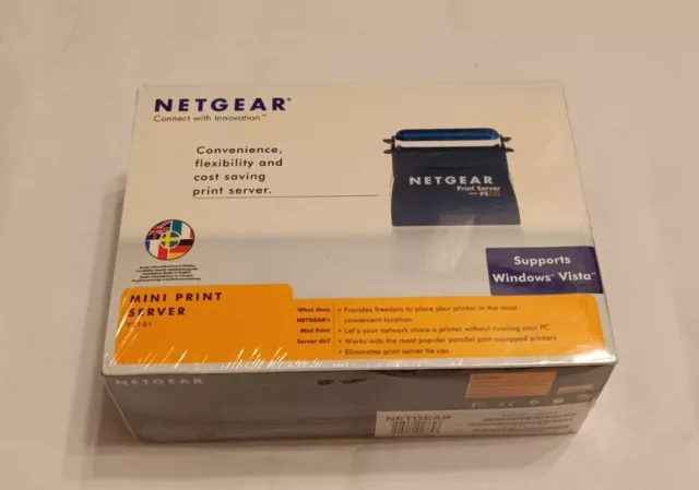 NETGEAR Mini Print Server PS101 PS101-100ISS unbenutzt in OVP verschlossen