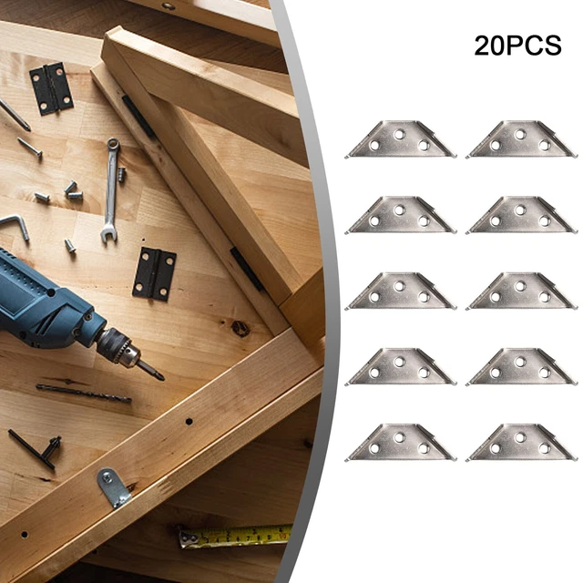 Secure Stainless Steel Corner Clamps for Furniture Stability 20 Pieces