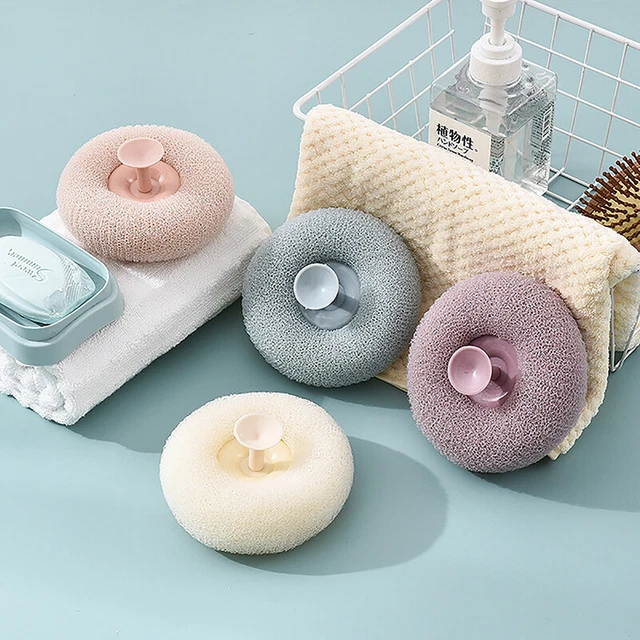 Bath Brush Frosted Bath Massage Bath Ball with Suction Cup Brush Bathroom Access