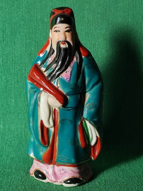 Vintage Porcelain Deity Figurine Fuxing Chinese God The star of Prosperity