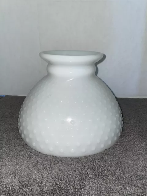 Vintage GWTW Hurricane White Hobnail Milk Glass Lamp Shade 7 7/8” Fitter