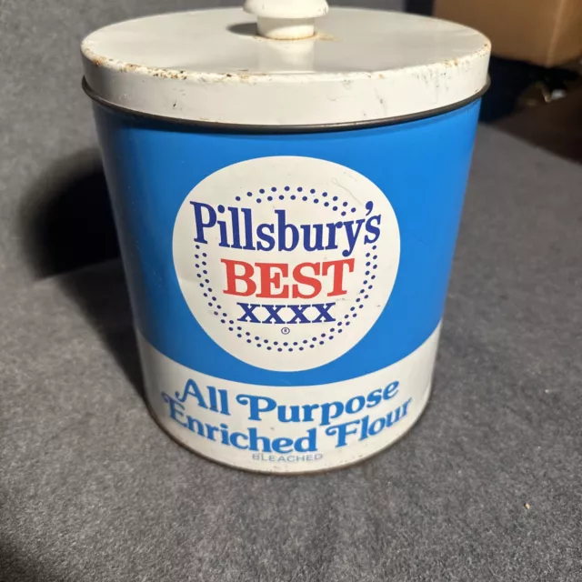 Vintage Pillsbury's Best Xxxx All Purpose Flour Tin Canister Jl Clark