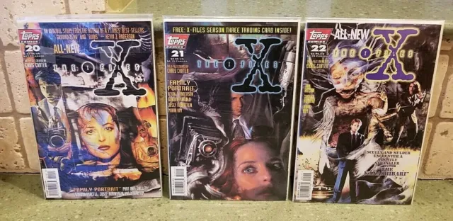 (3) THE X FILES COMIC BOOKS #20, #21 & #22 (1995) Topps Sci-Fi lot TV Series